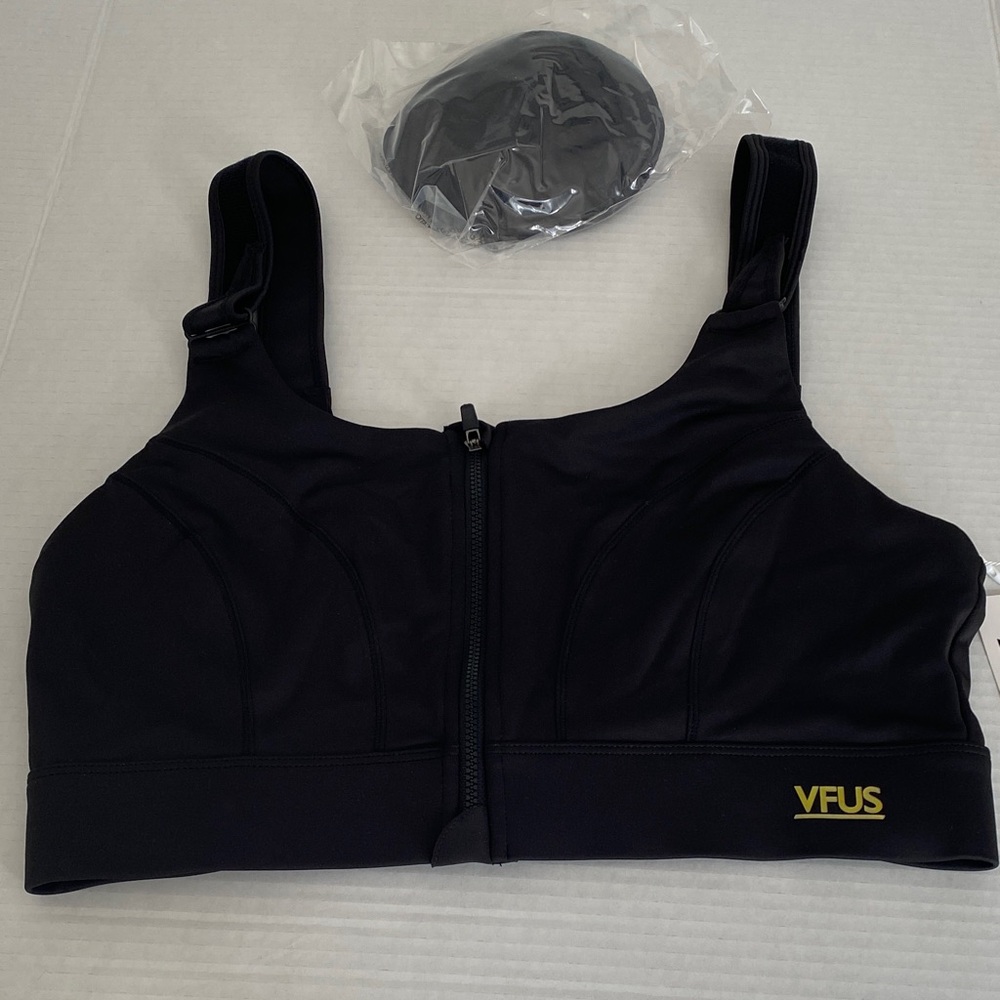 VFUS High Impact Adjustable Sports Bras for Women Zip Front Full Coverage Lg